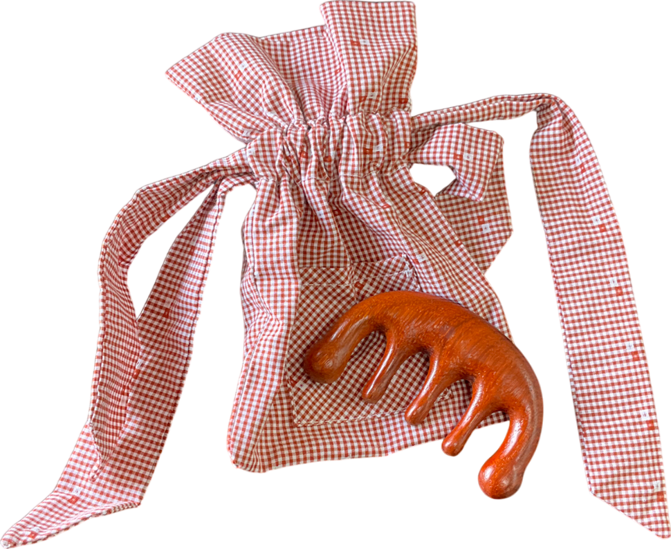 Brown Wooden Massage Comb One Size