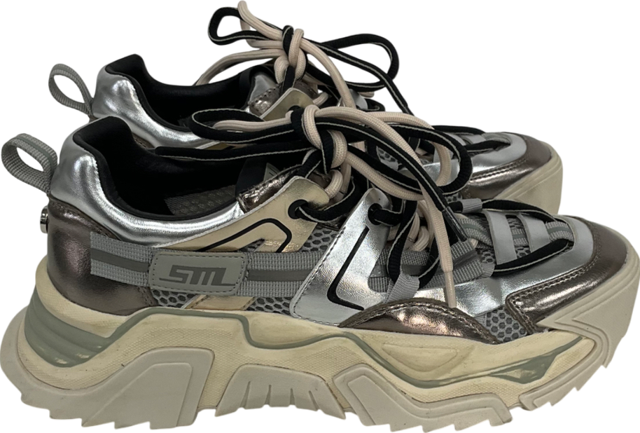 STEVE MADDEN Possession Trainers In Silver UK 6 EU 39 👠