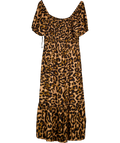 curves like these Curves Like These Brown Animal Printed Shirred Maxi Dress UK 22