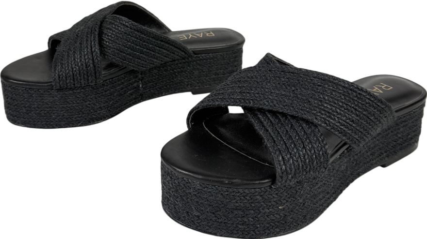 Raye Black Tiko Wedge UK 4.5 EU 37.5 👠