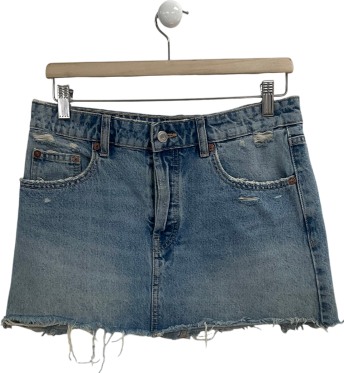 ZARA Blue Denim Mini Skirt UK M