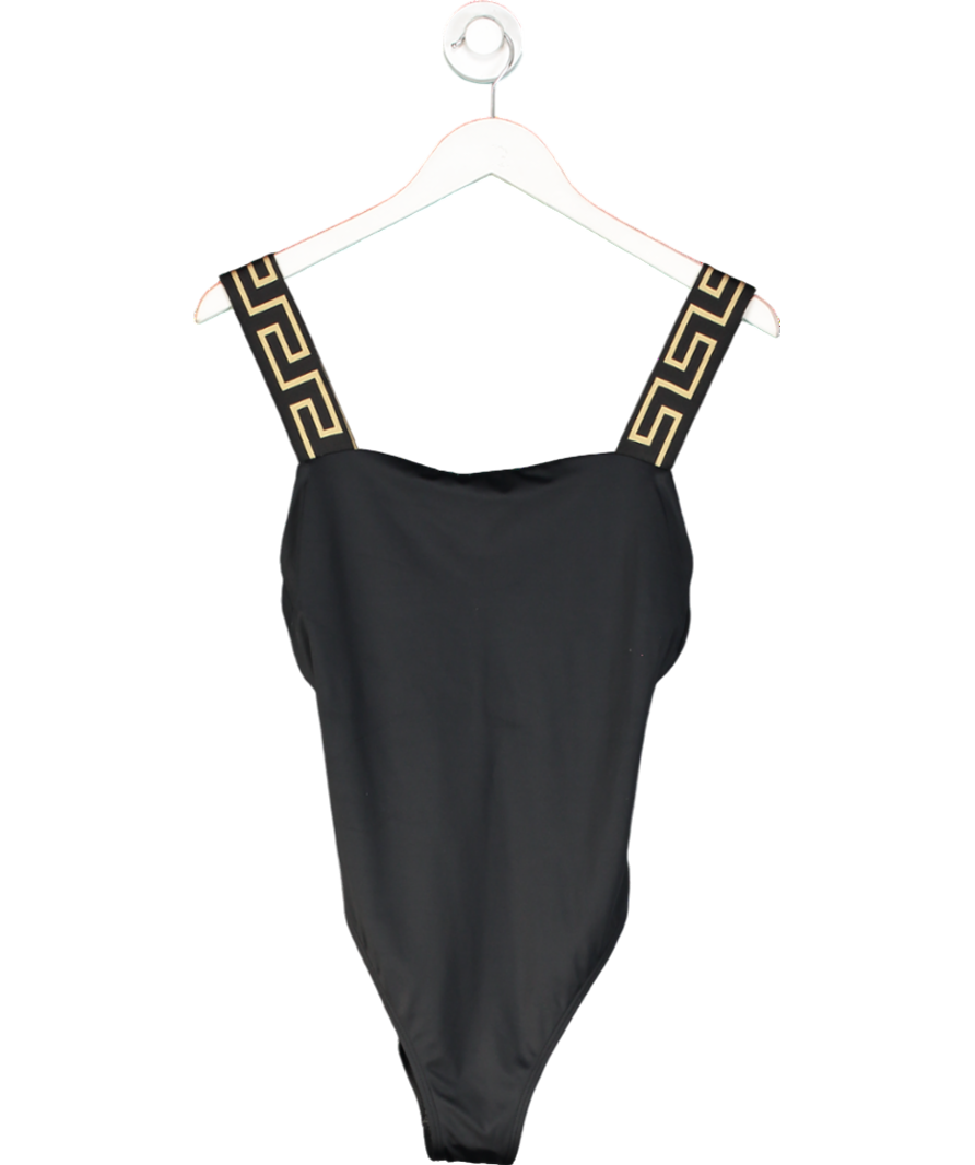 Versace Black Greca Border One-piece Swimsuit UK L