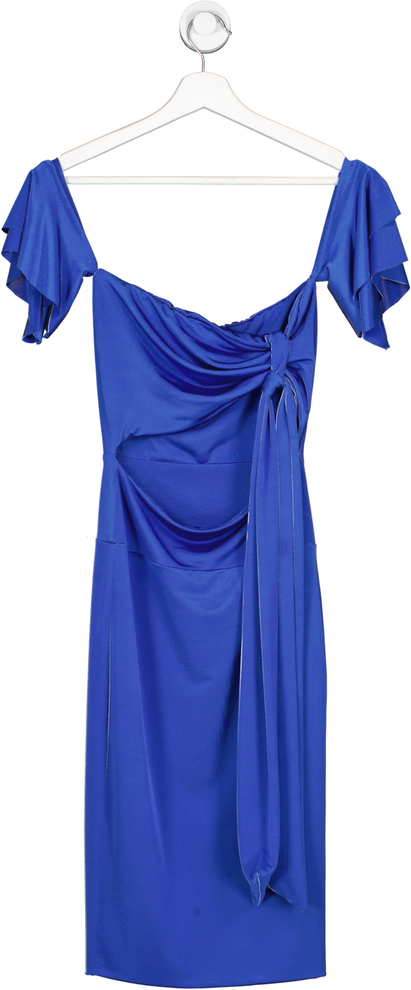Blue Off The Shoulder Mini Dress UK XS