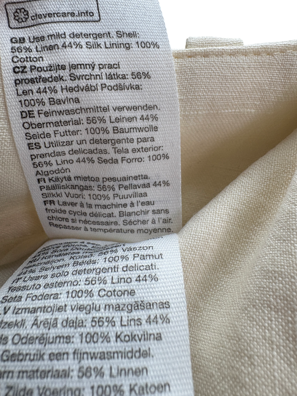 & Other Stories Cream High Waist Silk Trousers UK 16