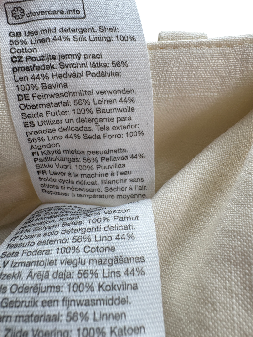 & Other Stories Cream High Waist Silk Trousers UK 16