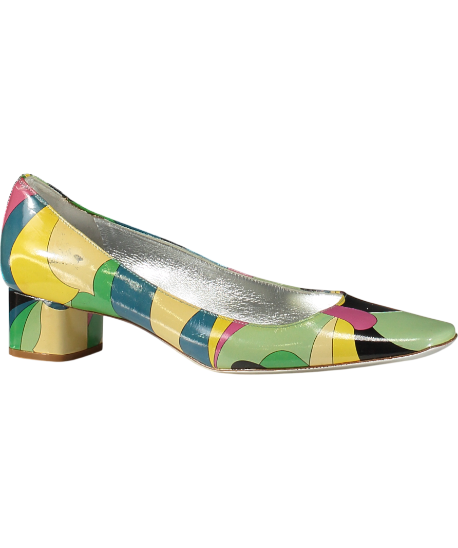 Emilio Pucci Multicoloured Patent Leather Heels UK 6.5 EU 39.5 👠