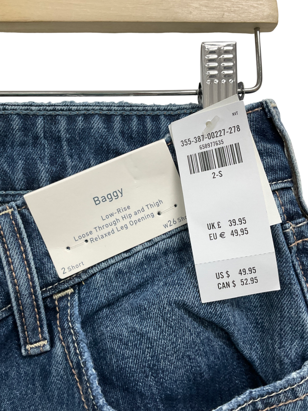 Hollister Blue Low Rise Baggy Jeans - Short Length W26