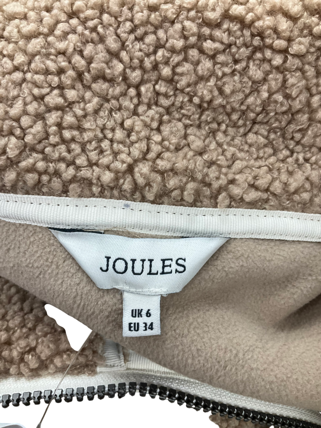 joules Beige Tan Brown Quarter Zip Fleece UK 6