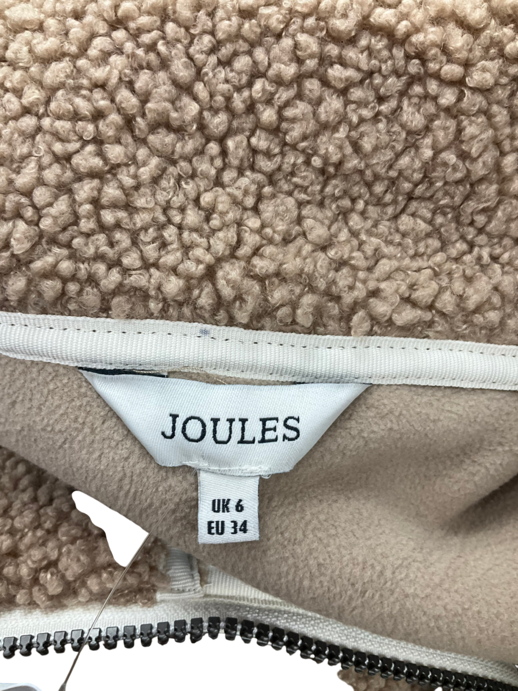 joules Beige Tan Brown Quarter Zip Fleece UK 6