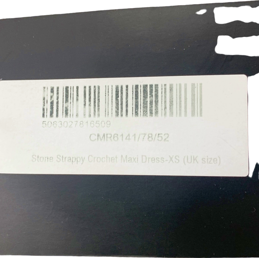 Pretty Little Thing Stone Strappy Crochet Maxi Dress UK XS