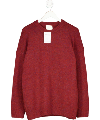 La Paz Red Wool Alpaca Blend Crew Neck Jumper UK M