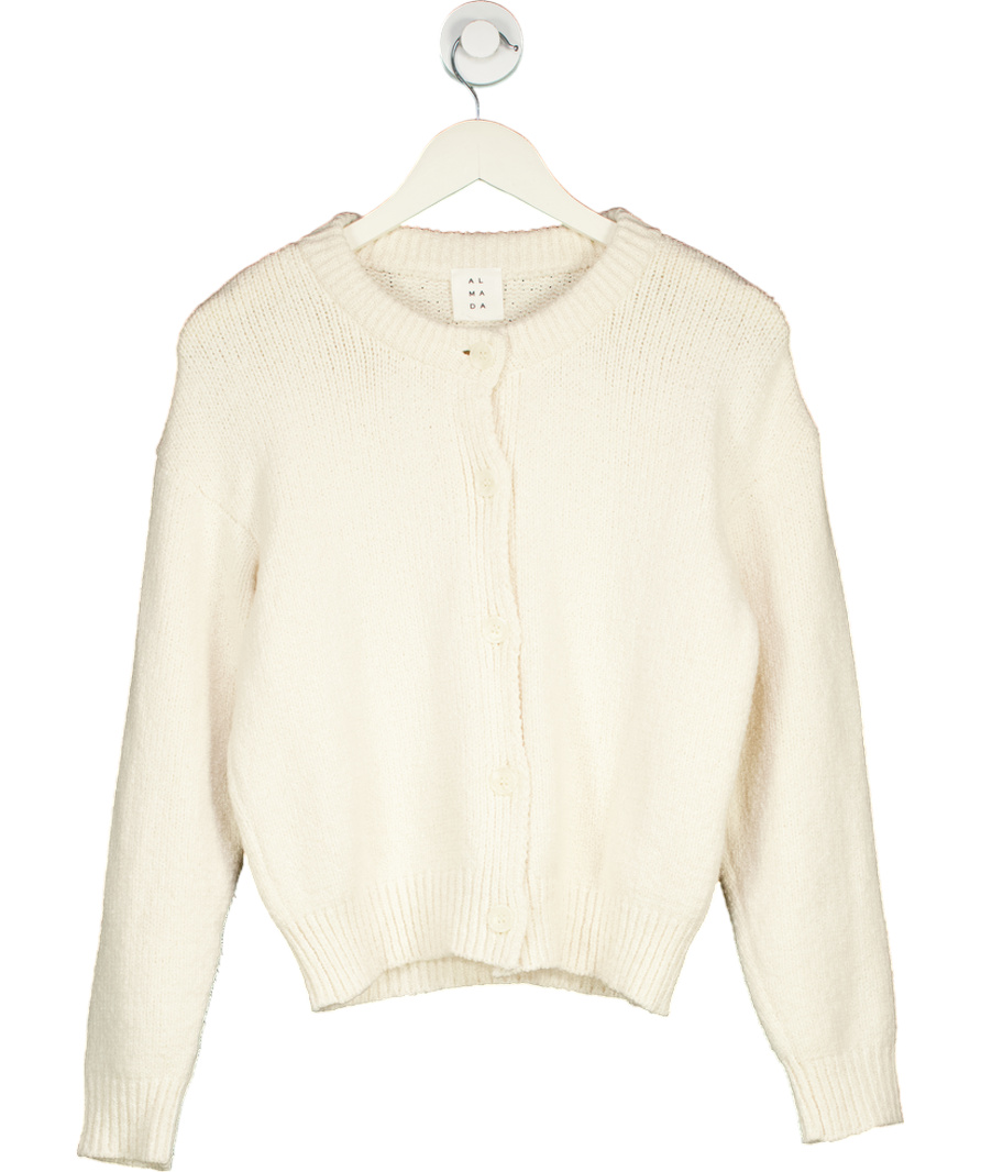 almada label Cream Kai Cotton Blend Cardigan UK S