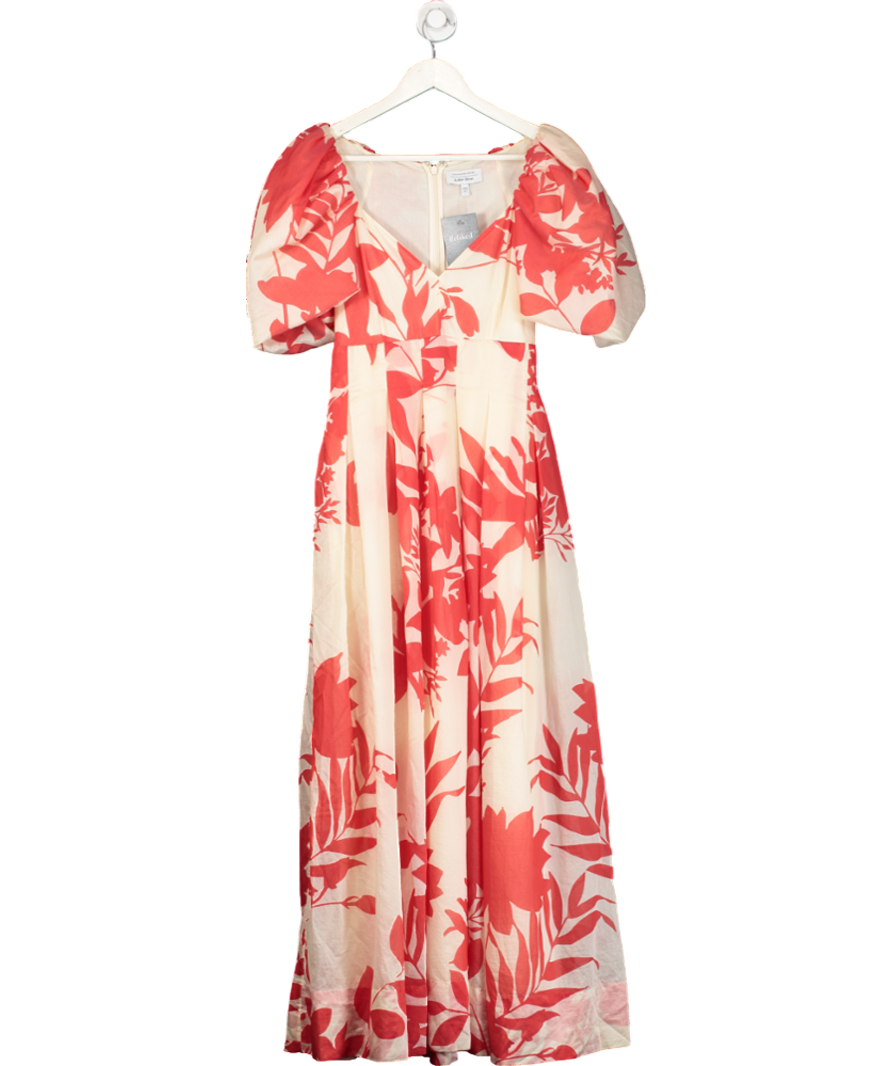 & Other Stories Red Voluminous Pleated Detail Maxi Dress UK 8