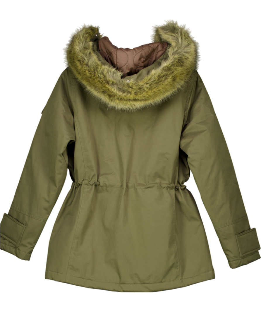 Parka London Green Farringdon Mid-length Faux Fur Parka UK L