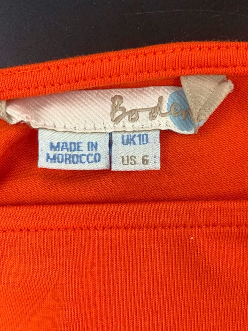Boden Orange Ruched T-Shirt UK 10