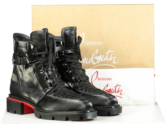 Christian Louboutin Black Macadamia Flat Boots EU 42 UK 8