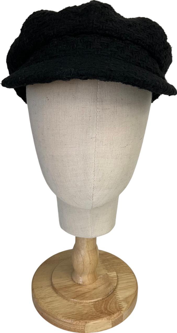 Accessorize Black Knitted Baker Boy Hat One Size