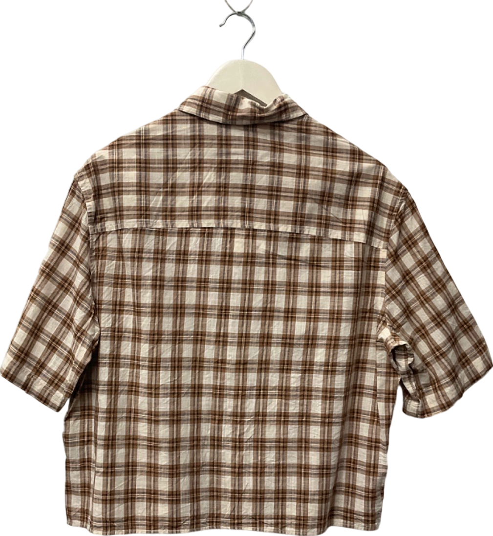 Zara Brown Checkered Shirt UK S