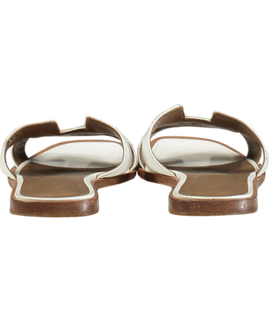 Hermès White Oran Sandals UK 5 EU 38 👠