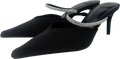 H&M Black Embellished Heeled Mules UK 4 EU 37 👠