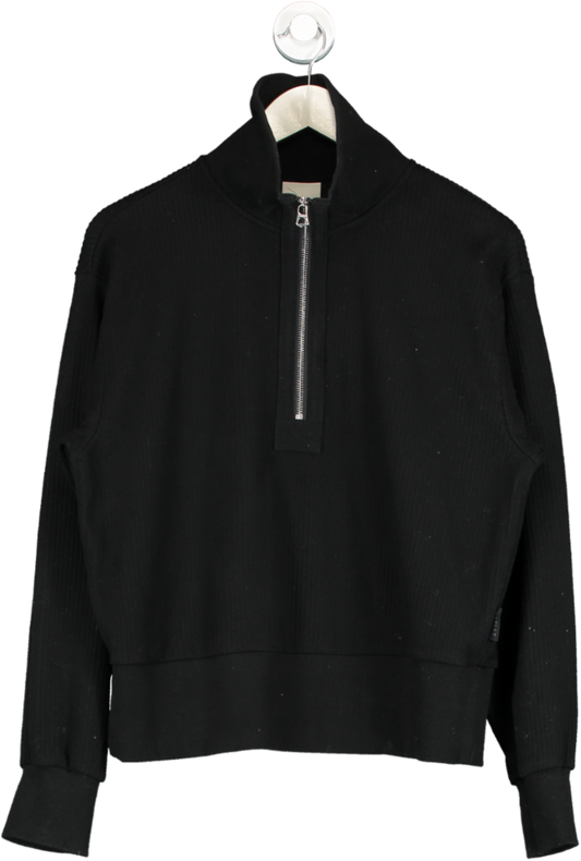 Varley Black Cord Half Zip Sweater UK S