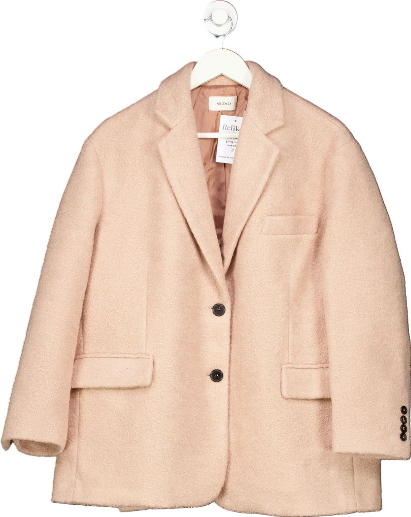 Vicolo Beige Wool Blend Coat UK S