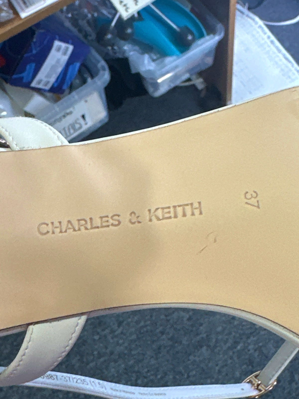 Charles & Keith Clear Trapeze Heel Sandals UK 4