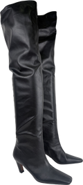 ASOS Black Square Toe Slouchy Over The Knee Boots UK 3 EU 36 👠