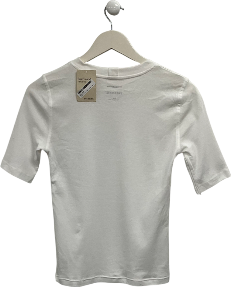 River Island White Relaxed T-shirt UK 8