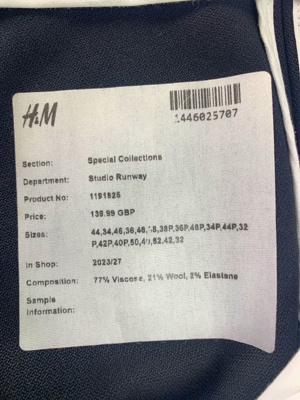 H&M Black Studio Runway Pants 12