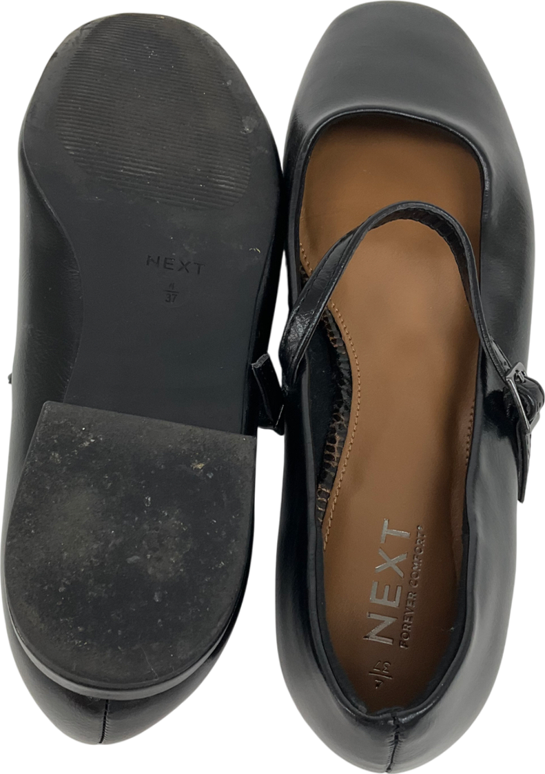 Next Black Fit Forever Comfort Round Toe Mary Jane Shoes UK 4 EU 37 👠