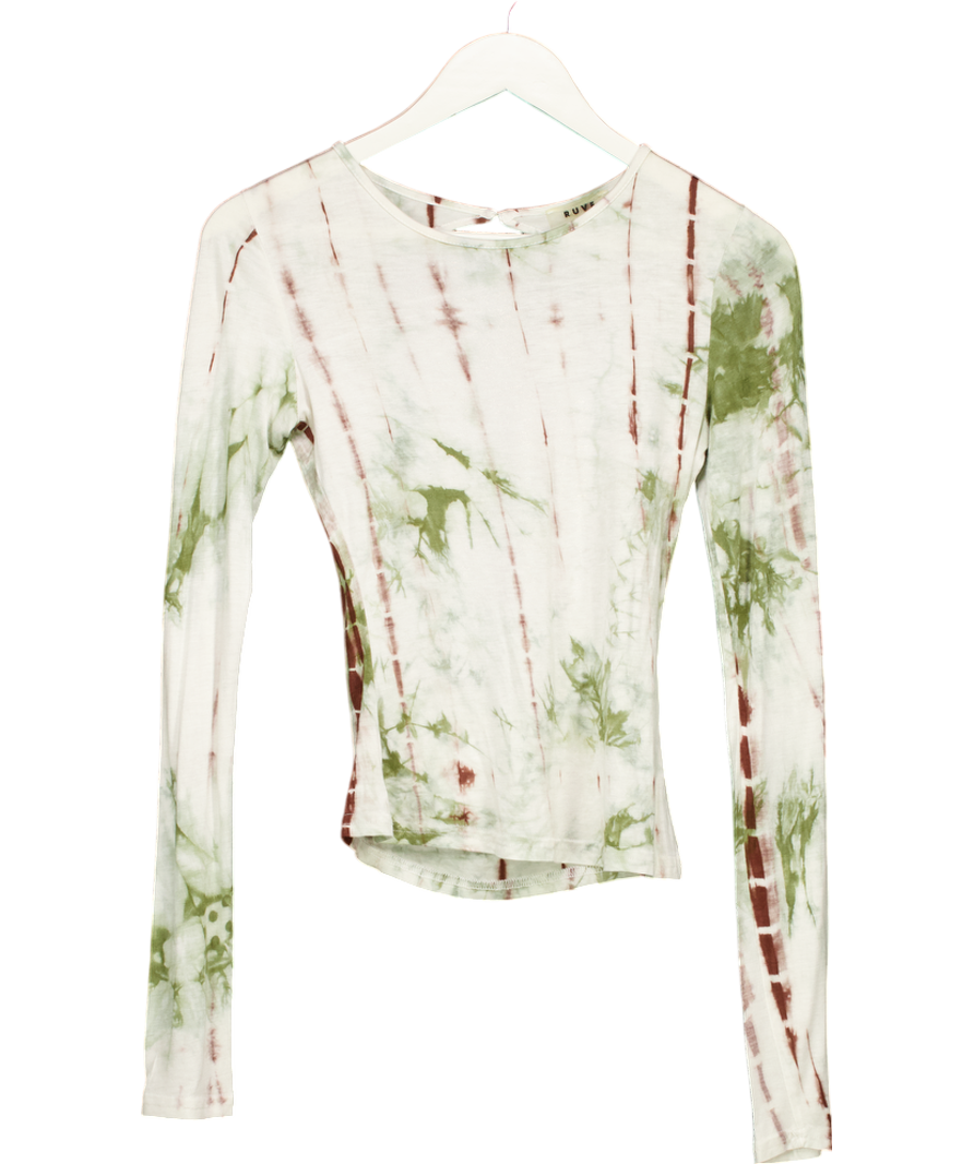 Ruve Green Tie Dye Effect Open Back Top UK S