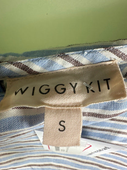 Wiggy Kit Blue & White Striped Sleeveless Dress Small