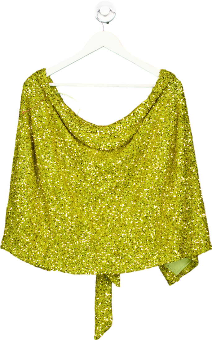 Never Fully Dressed Lime Sequin Mini Jaspre Skirt UK 14