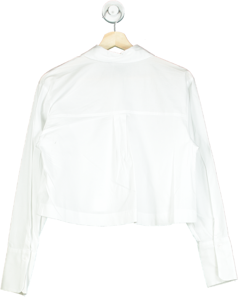 New Look White K Palmer Poplin Crop Shirt UK 8