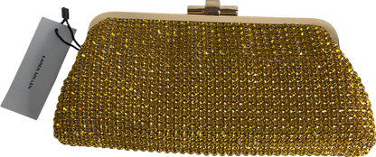 Karen Millen Yellow Rhinestone Clutch Bag with chain strap