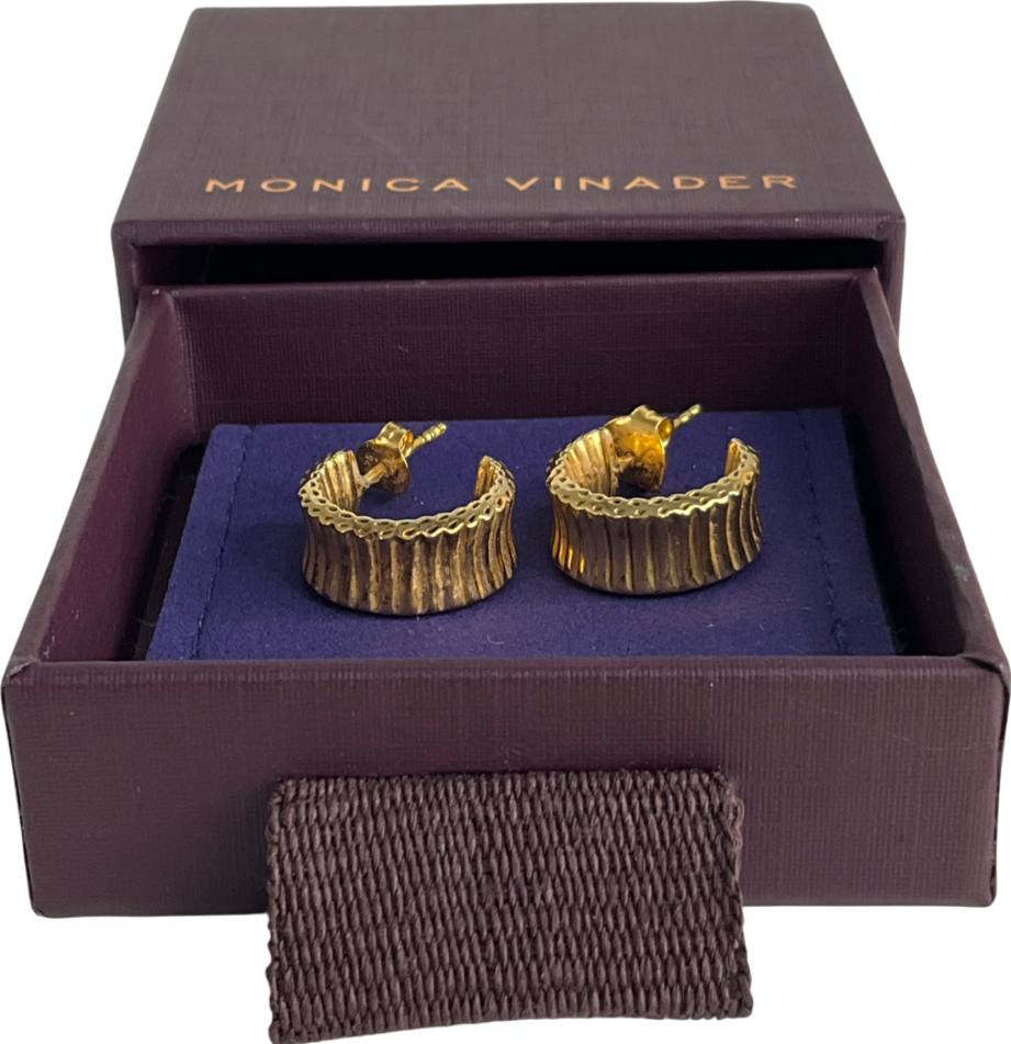 Monica Vinader Disco 18ct Yellow Gold-plated Vermeil Sterling-silver Hoop Earrings One Size