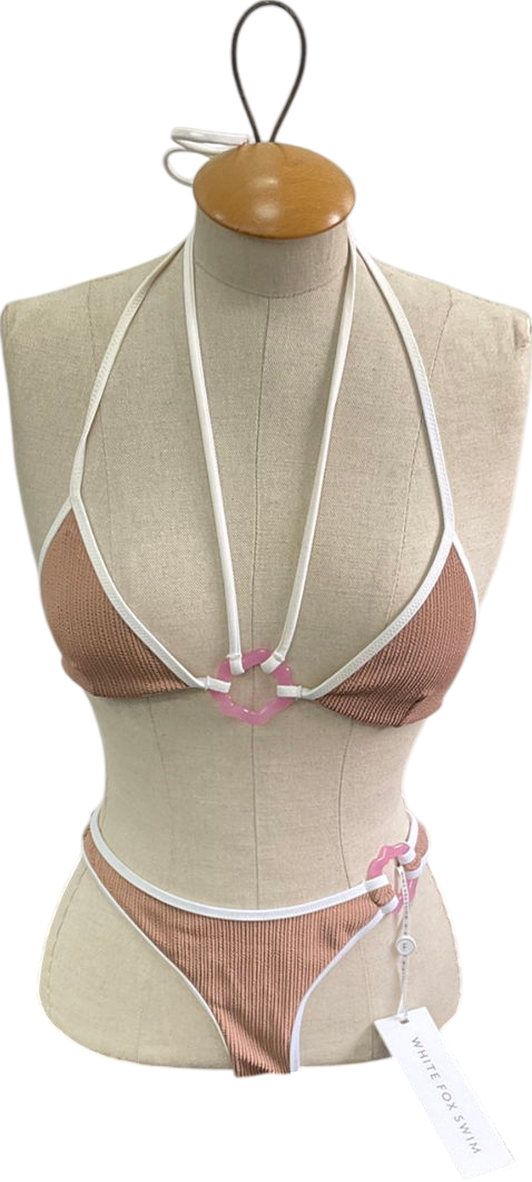 White Fox Beige Lost In Paradise Bikini Set - Mocha UK XS