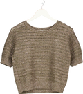 WHISTLES Metallic Green Sparkle Open Knit Jumper UK S