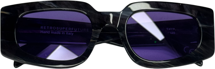 Retrosuperfuture Purple Tetra Black Marble Sunglasses