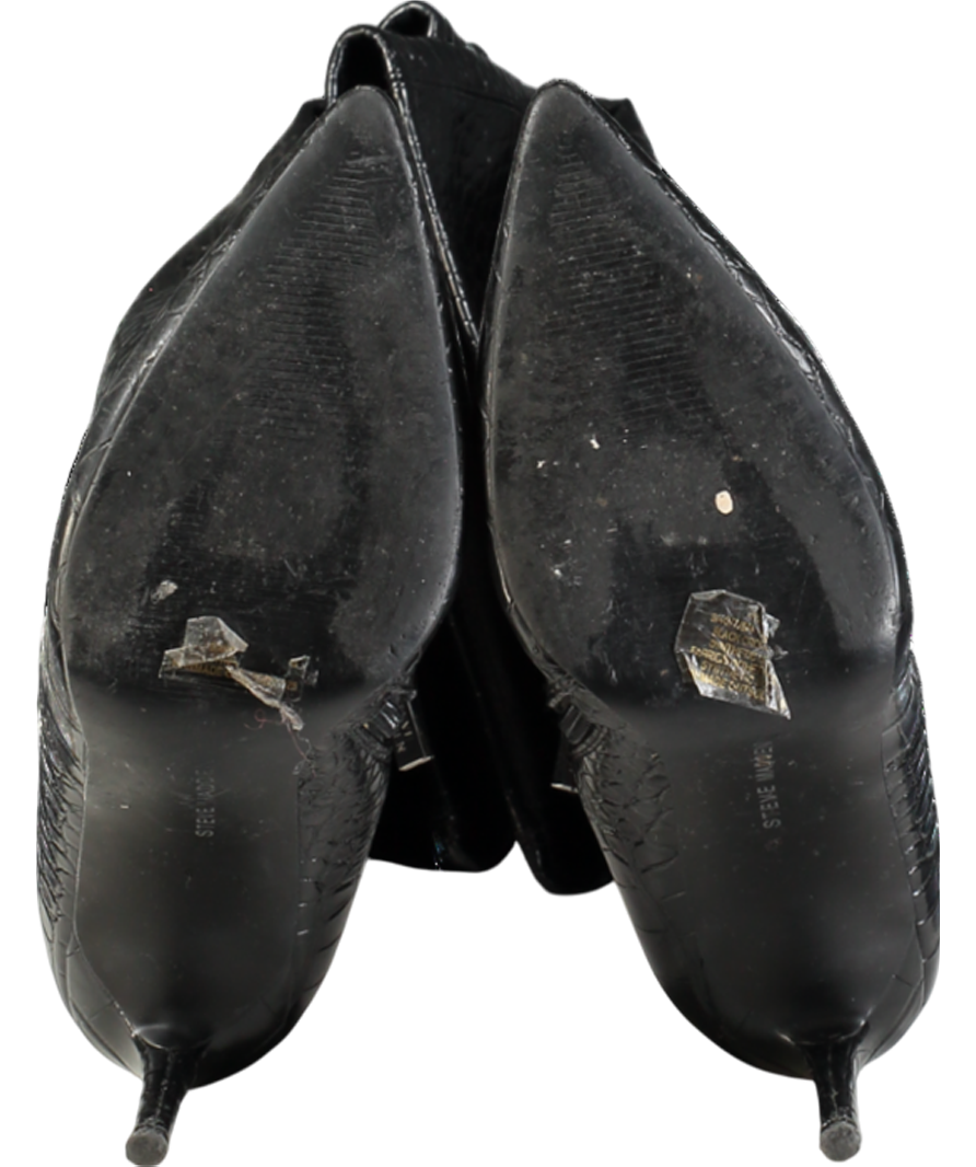 STEVE MADDEN Black Croc Over The Knee Heel Boots UK 6 EU 39 👠