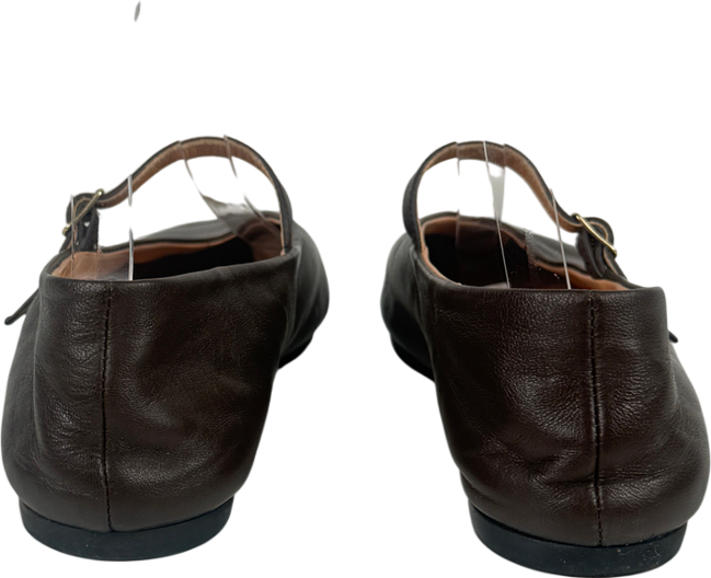 Arket Brown Leather Mary Jane Shoes UK 7 EU 40