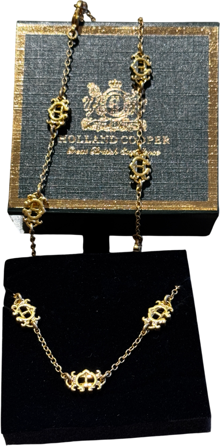 Holland Cooper Fine Heraldic Necklace Vintage Yellow Gold