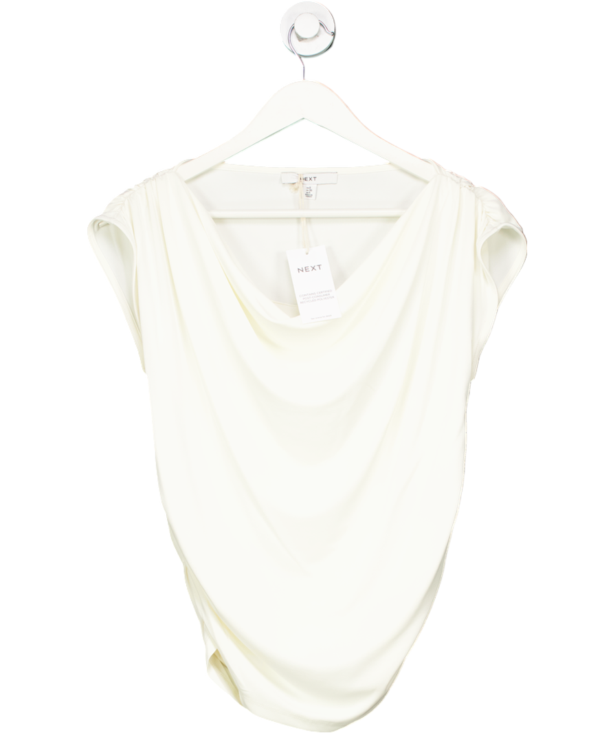 Next Cream Sleeveless Drape Top UK 8