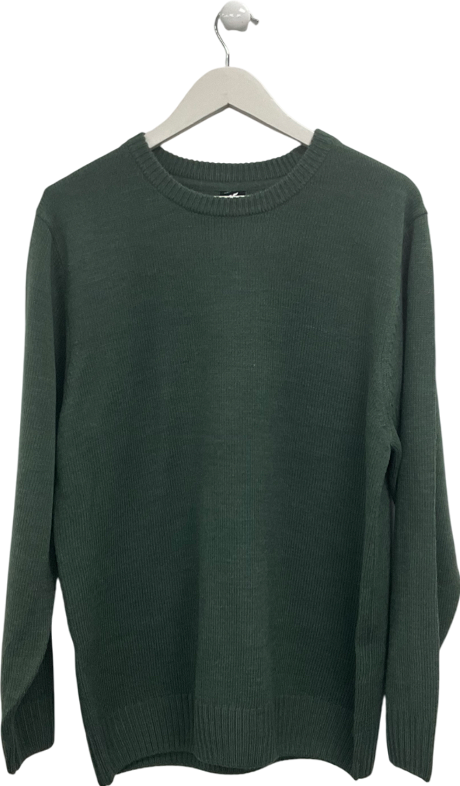 Pegasus Green Wool Blend Crew Neck Sweater UK L