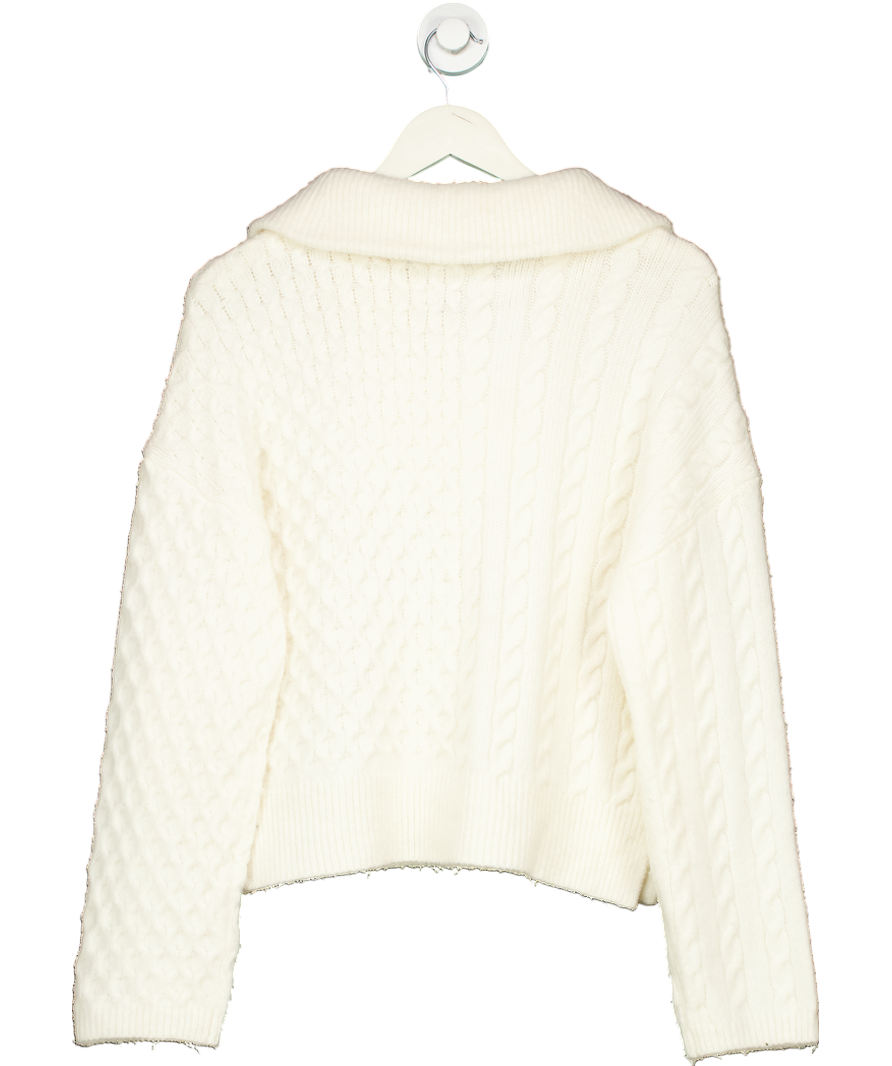 Abercrombie & Fitch Cream Half Zip Jumper UK S