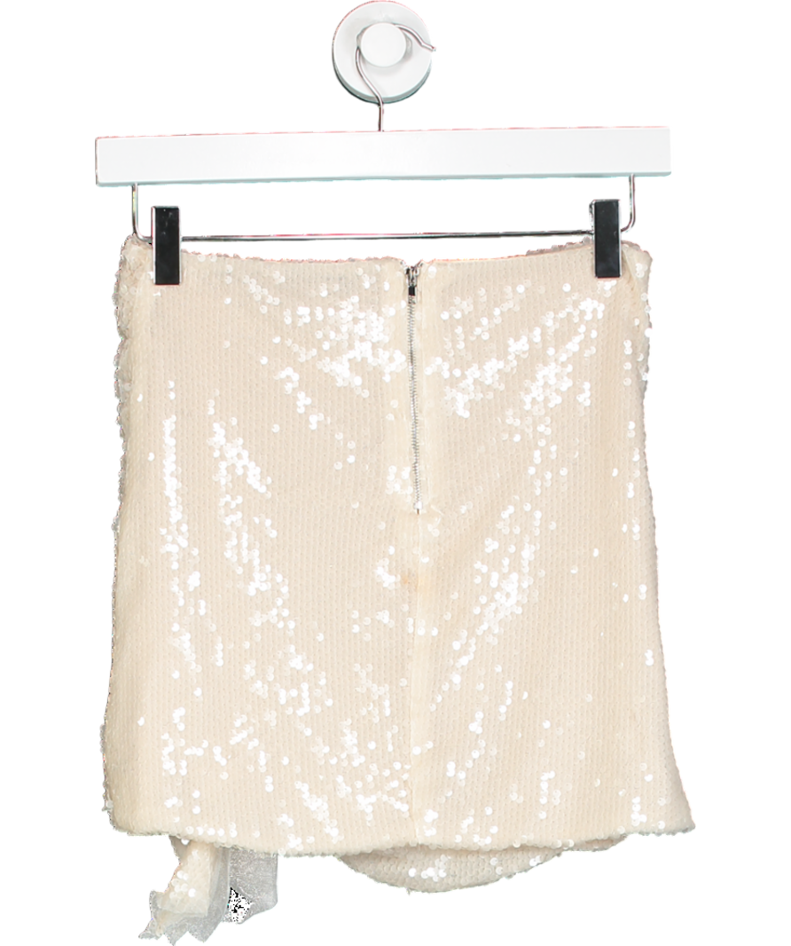 En Saison Nude Sequin Mini Skirt UK XS