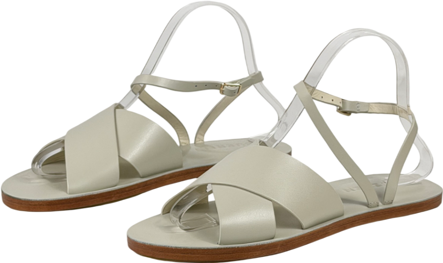 CUEREN Stone Beige Venice Leather Sandals UK 4 EU 37
