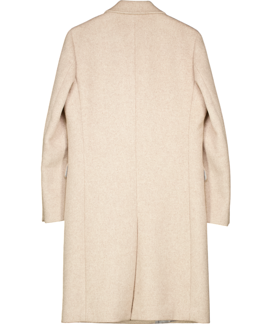 REISS Beige Carlton Wool Blend Double-breasted Overcoat In Oatmeal UK S