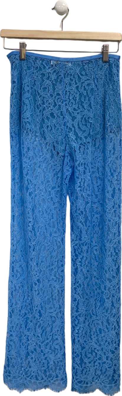 Mango Blue Lace Trousers UK 8